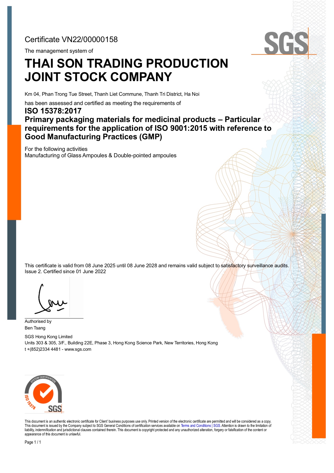 ISO 15378:2017 — SGS